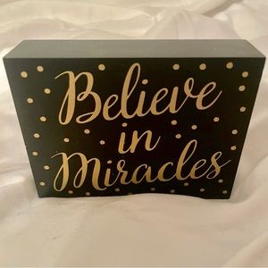 New Nordstrom Believe in Miracles Inspirational Room Decor Plaque